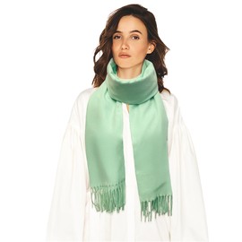 CBC Crown Women's Pashmina Shawl and Wrap, 78 x 26 inches, Soft Cashmere-like Feel Solid Color Scarf Scarves, Mint Green (CS-050MGR)