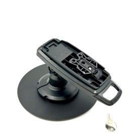 Discount Credit Card Supply Ingenico Lane/3000/7000/8000 3" Latch and Key Lock Compact Pole Mount Terminal Stand with Round Freestanding Mobility Base Plate