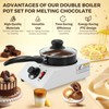 POWLAB Electric Chocolate Melting Pot, 1kg Capacity, Adjustable Temperature, Ceramic