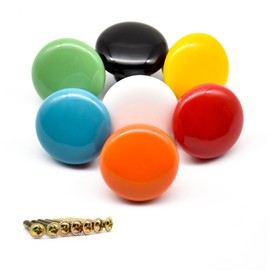 Skyzone 7 Pieces Colorful Drawer Knobs for Children's Wardrobes Bedroom,Ceramic Cabinet Knobs Round Cute Cupboard Knobs Furniture Decorative Draw Handles Wardrobe Door Pull Handle