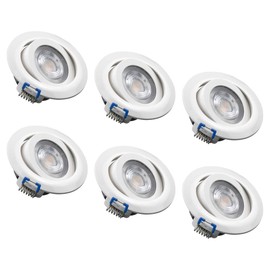 Sigmaled lighting, Ceiling LED Recessed Spotlights 5W Dimmable 450lm Cool White 6000K Hole Diameter 70-80mm 230V Adjustable LED Ceiling Spot Light Set of 6