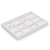 Oirlv Premium White Leather Stackable Jewelry Tray 12 Grid Jewelry
