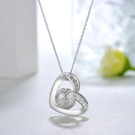 CVRAVO Golf Necklace 925 Sterling Silver Golf Necklace for Women Sport Golf Jewelry Gifts for Sport Lovers