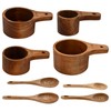 8-Piece Acacia Wood Nesting Measuring Cups and Spoons Set, Laser