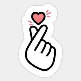 Korean Heart Fingers Figure Love Sign Vinyl Decal Decor Laptop Cartoon Sticker