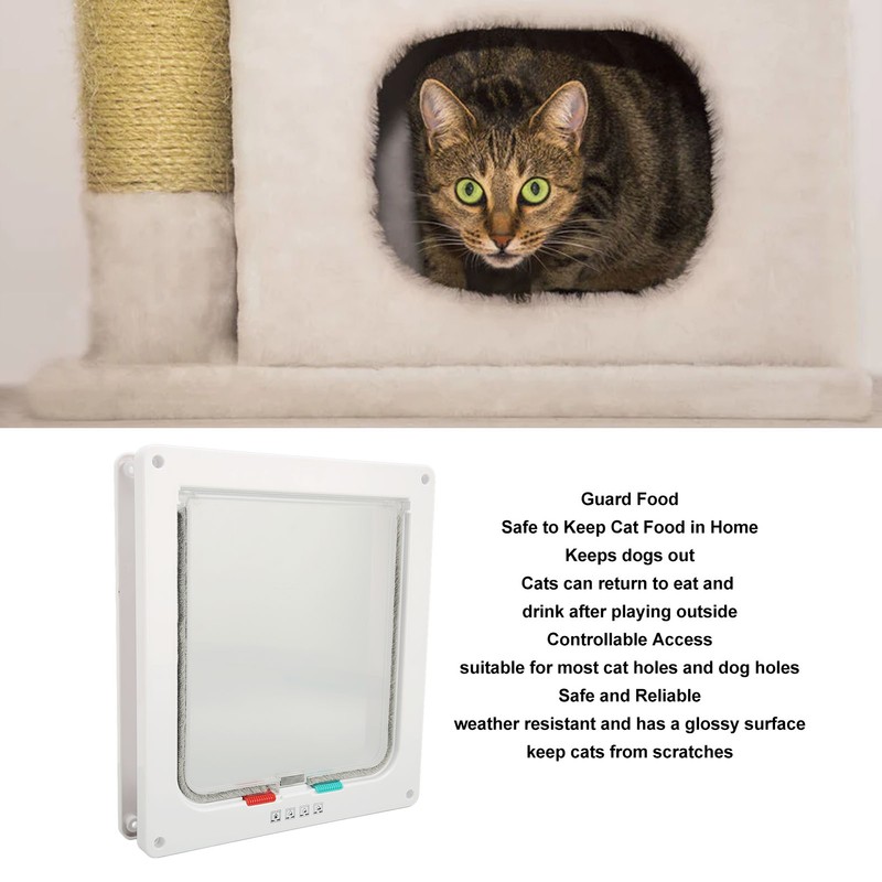 Cat Flap Door Controllable Access Reduce Noise Windproof Universal Interior