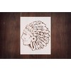 Reusable Indian Chief Head Stencil 8.5" x 11" - Custom,