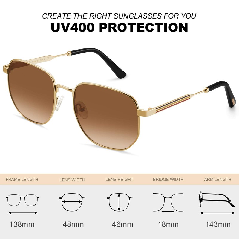 AVAWAY Polarized Sunglasses for Women UV - Protection Womens Retro