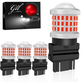 GLL 3157 3156 3056 3057 LED Bulbs Red with Projector Replacement for Tail Brake Lights 10-60V 4PCS