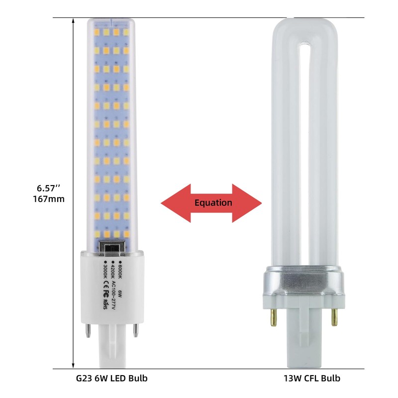 Lidesheng G23 LED Light Bulb 6W Replacement 13W CFL LED