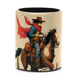EUYJKMSXC Pencil Holder for Desk, Western Cowboy Riding Horse Pen Cup Holder, Pencil Cup Makeup Brushes Holder, Desktop Stationery Organizer Case