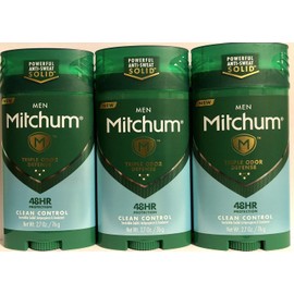 Mitchum Men Advanced Control, Clean Control Invisible Solid 2.7 Ounce (Pack of 2)