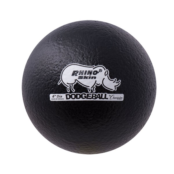 Champion Sports Rhino Skin Dodgeball, Black, 6 Inch