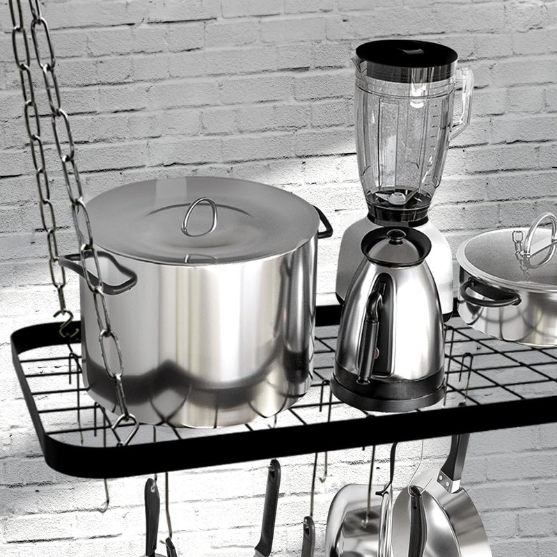 J JACKCUBE DESIGN Ceiling Pot Rack, 33 Inches Wall Hanging