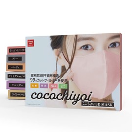 HAPPEAST, cocochiyoi 3D Non-Woven Mask, 20 Pieces, Fashion Mask, Blood Color Mask, 3D Mask, Non-woven Fabric (Cherry Blossom Pink/Bi-Color, 1)