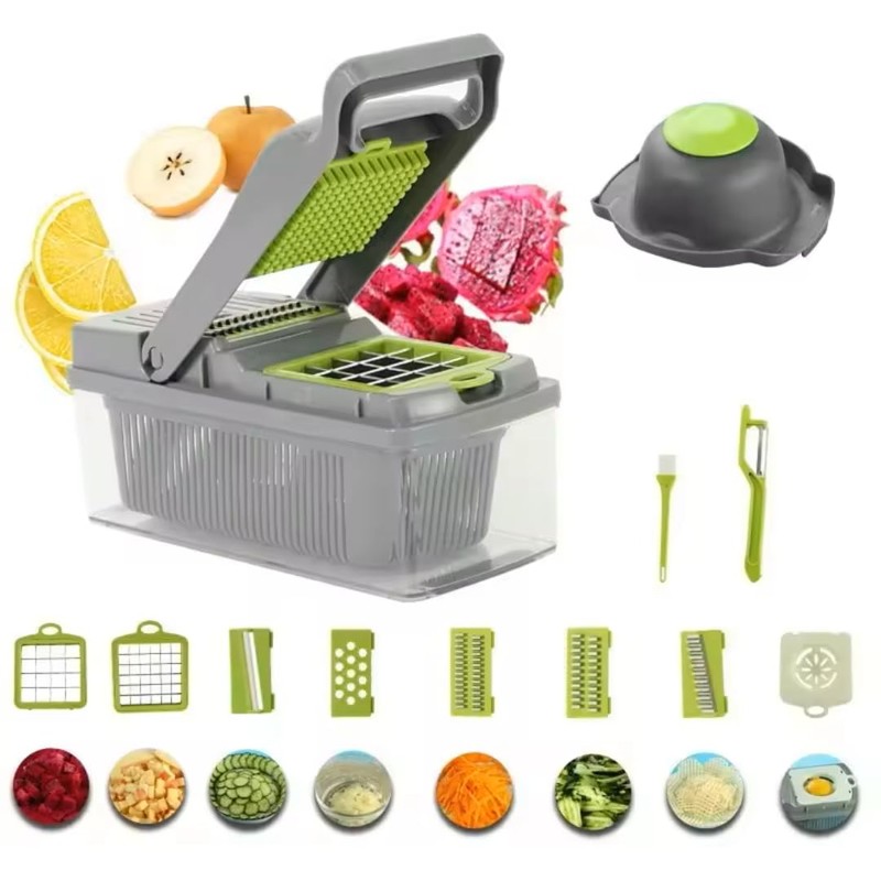 Shab's-Mart Vegetable Chopper & Slicer for Multifunction Heavy Duty 15-in-1