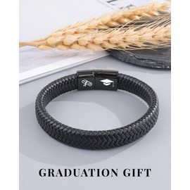 MANVEN Graduation Gifts Graduation Bracelet for Him Class of 2025 College Graduate Gifts High School Bracelet Inspirational for Men Boys Son Grandson Brother Boyfriend Friends Classmate