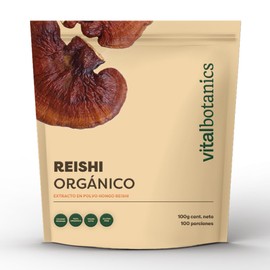 Extracto Orgánico de Hongos Adaptogenos Nootropicos en Polvo 100g / 100 Porciones | Suplementos Alimenticios Libres de Gluten, Vegano y Apto Keto para más de 3 meses de consumo | VITALBOTANICS