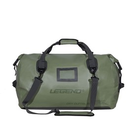 LEGEND Waterproof Travel Bag - Heavy Duty Duffel Bag for Camping, Gym, Outdoor Trips - Watertight PVC Dry Bag with Waterproof Zipper, Welded Seams, Inner Mesh Pocket, Outside Pocket (60L, Army Green)