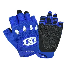 Seibertron Dirtclaw Adult BMX MX ATV MTB Road Racing Mountain Bike Bicycle Cycling Off-Road/Dirt Bike Gel Padded Anti - Slip Palm Fingerless Gloves Motorcycle Motocross Sports Gloves Blue XS