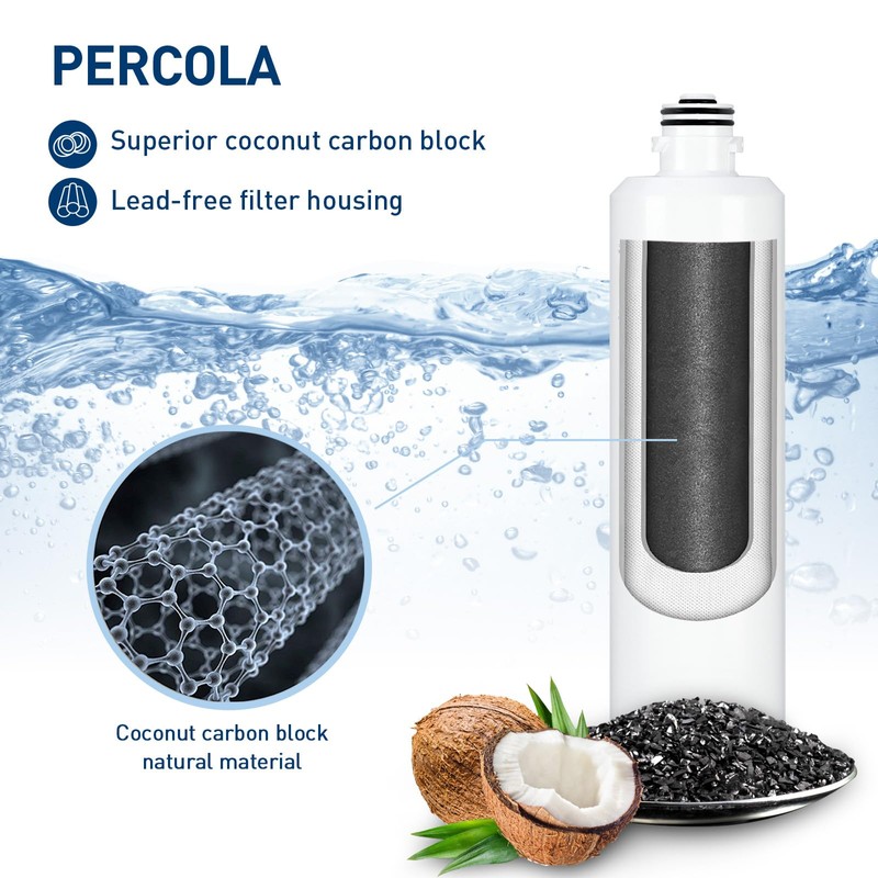 PERCOLA MIWF8200 Water Filter, Compatible with Midea® MIWF8200/MF-2812-R4 Water Filter,