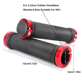 Jacklove Bike Handlebar Grips, Double Lock on Locking Bicycle Handlebar Grips, Rubber Soft Anti-Skid Cycling Bike Grips for Mountain MTB, Folding Car