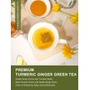 TeeLux Ginger Turmeric Green Tea Bags, Smooth Steamed Green Tea