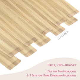 WENNALIFE Tape in Hair Extensions Human Hair Light Blonde Highlighted Golden Blonde Tape in Extensions, 10pcs 25g 16 inch Remy Invisible Tape Ins Straight Soft Real Human Hair Tape in Extensions