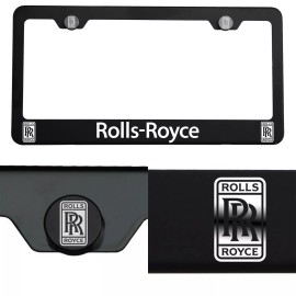 KA Laser Engrave Rolls Royce Mirror Matte Black License Plate Frame Stainless Steel