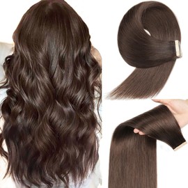 Tape in Hair Extensions Human Hair Dark Brown 16 Inch 20Pcs Tape in Hair Extensions Tape Ins for Women Straight Invisible Seamless Remy Tape in Hair Extensions Human Hair (2#,16 Inch)