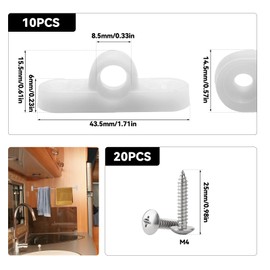 RUNYU Awning Eyelets Set - 10 Pieces Awning Awning for Motorhome and Caravan with 20 Screws - Vertical and Horizontal Installation (Horizontal)