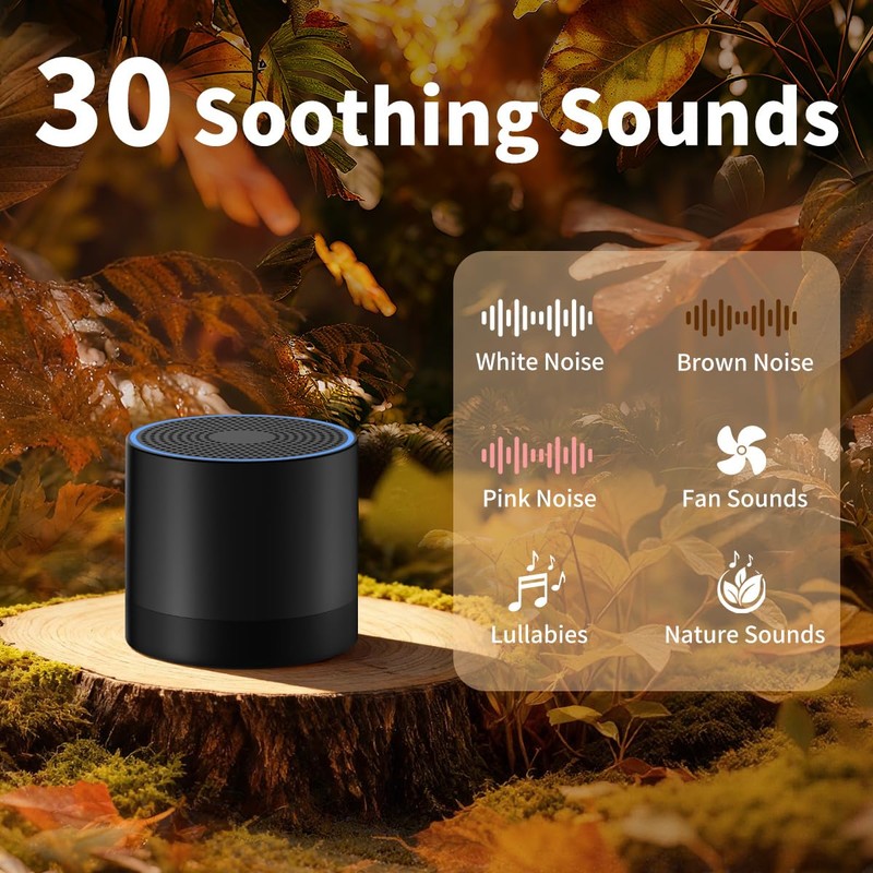 Portable Mini White Noise Machine Sound Machine with 30 Soothing