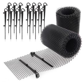 com-four® 2 x gutter protection set of 6 metres with clips, can be cut to size and weatherproof, rain gutter protection, leaf guard, leaf catcher with mounting clips, eaves grille (2 pieces,