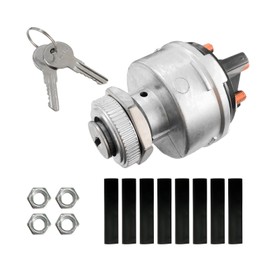 Augeny - Interruptor de encendido con llave, interruptor de arranque universal de 4 posiciones para coche, carretilla elevadora, camión, tractor, remolque, oruga, agrícola, aplicación de plantas y más, Acc/Off/IGN/Start