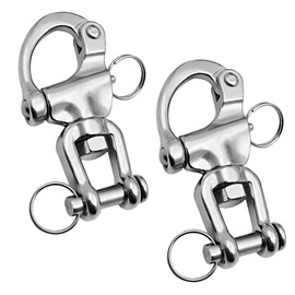 Laorde Swivel Eye Snap Shackle 316 Stainless Steel Quick Release Shackle Marine Grade Sailing Halyard Hardware, Clevis Swivel Sailing Rigging Shackles(2-3/4 inch 2 Pack)