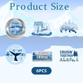 Alaska Cruise Door Decorations Magnetic - 6 Pcs Cruising Together Alaskan Scenic Cruise Door Magnets Alaska Trip Captivating Imagery Cruise Must Have Door Signs for Ship Cabin Door Stateroom Decor