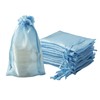 QIANF 20 Pcs Blue Small Organza Bags 6X9 inch for