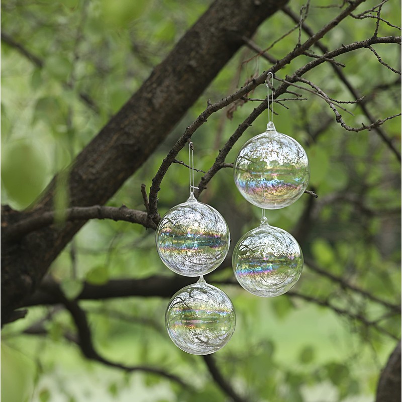 Succulent Style (4 x 10cm) Soap bubble glass iridescent baubles