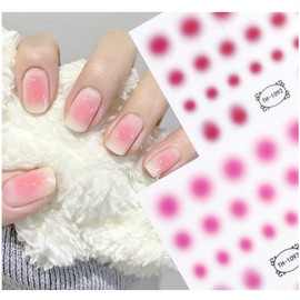 Cheek nail gradient nail sticker, 1 piece, red+pink / 치크 네일그라데이션 네일스티커, 1개, 레드+핑크