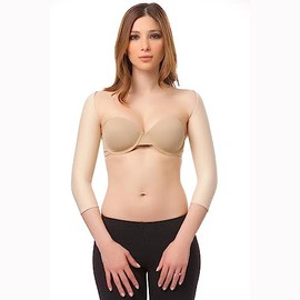 Isavela SL01-MS Below Elbow Sleeves w/Hook & Eye Closure-2XL-Beige