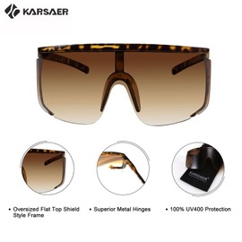 Karsaer Vision Shield Sunglasses for Men Women Oversized Neon 80s 94s Visor Shades Sports Style Outdoor Cycling Ski
