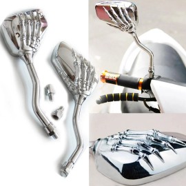 Unbranded Chrome Skull Motorcycle Rearview Mirrors For Yamaha V Star 1300 1100 950 650 250