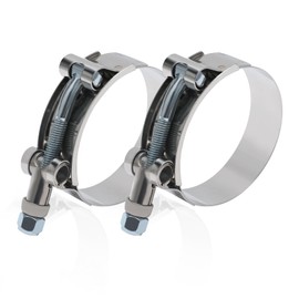2PCS 1.75" T-Bolt Stainless Steel Hose Clamp with 51-59mm Working Range for 1.75" ID Hose Clamps (1.75" Clamp Range 2"-2.32" (51-59mm))