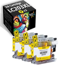 ColorPrint Compatible Ink Cartridge Replacement for Brother LC203 XL LC-203XL LC203XL LC203Y LC-203 for MFC 4320DW J4620DW J460DW J485DW J5520DW MJ680DW J880DW J885DW Inkjet Printer (3-Pack, Yellow)