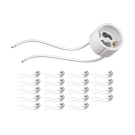ledscom.de 20 Pieces GU10 Socket, Ceramic, White, 230V AC, max. 25W