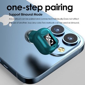 Einzelne unsichtbare Bluetooth Kopfhörer kabellos kleinst winzig versteckt Kopfhörer für Arbeit Mini Schlafkopfhörer Semi In-Ear Headset drahtlos Ohrhörer für kleine Ohren Tiny Wireless Single Earbud