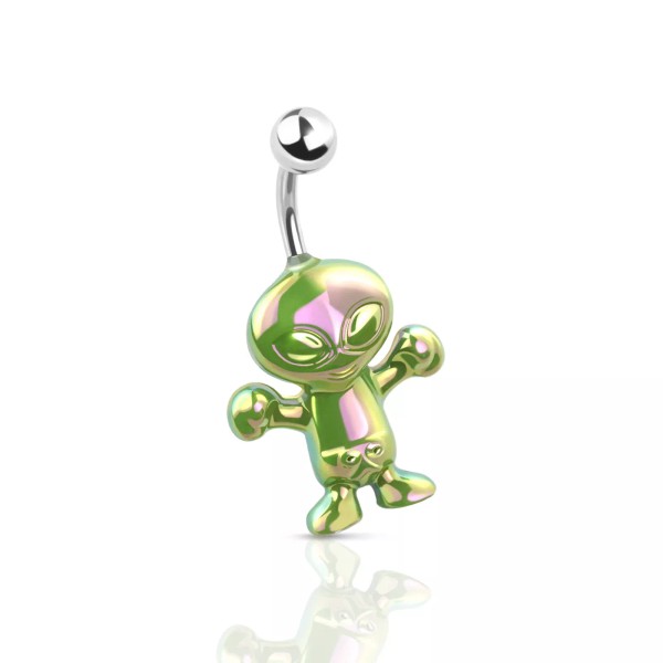 Luxe Modz 14 Gauge Belly ring Curved Barbell Iridescent Effect