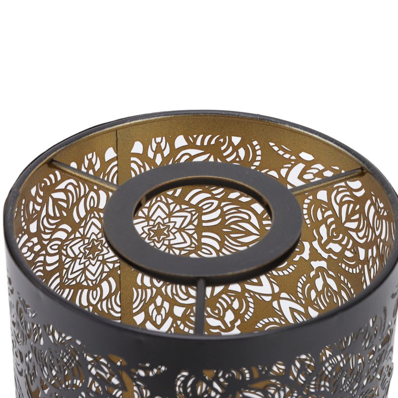 Metal lampshade, circular pattern cylindrical wrought iron small lampshade hollow