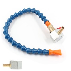 Waziaqoc 2PCS Adjustable Magnetic Base (1/4PT Thread) with 1pc Flat Nozzle Flexible Water Oil Coolant Pipe Hose