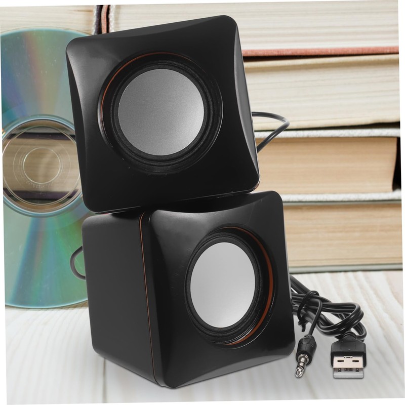 Operitacx 1 Pair Portable Desktop Speakers with Strong Bass for